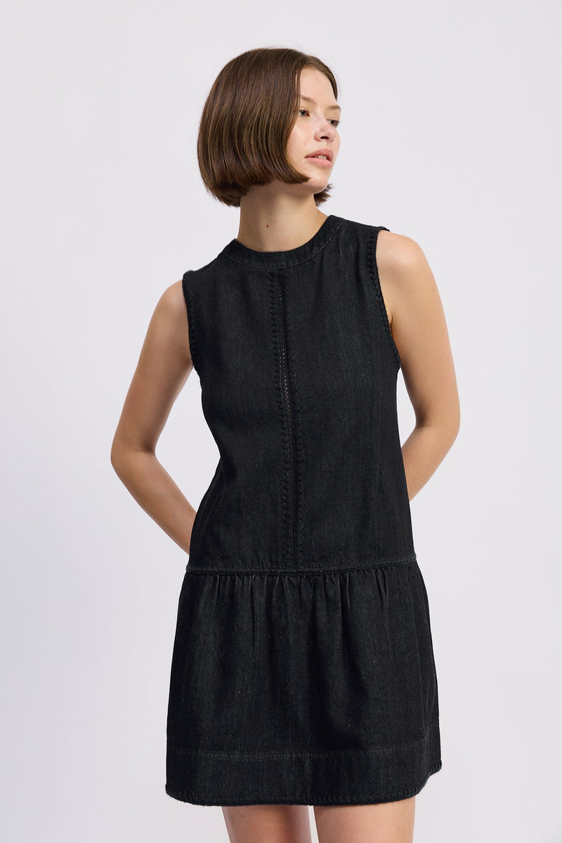 en saison black dress En Saison Roza A-Line Fringe Midi Dress In Black - 62% Off