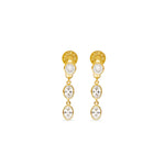 Talis Chains CZ Two Drop Earrings