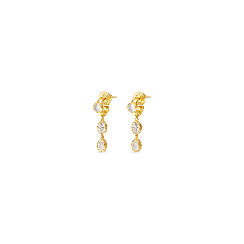 Talis Chains CZ Two Drop Earrings