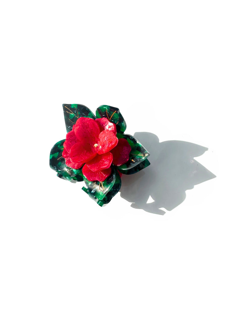 Solar Eclipse Mini Poinsettia Claw Clip