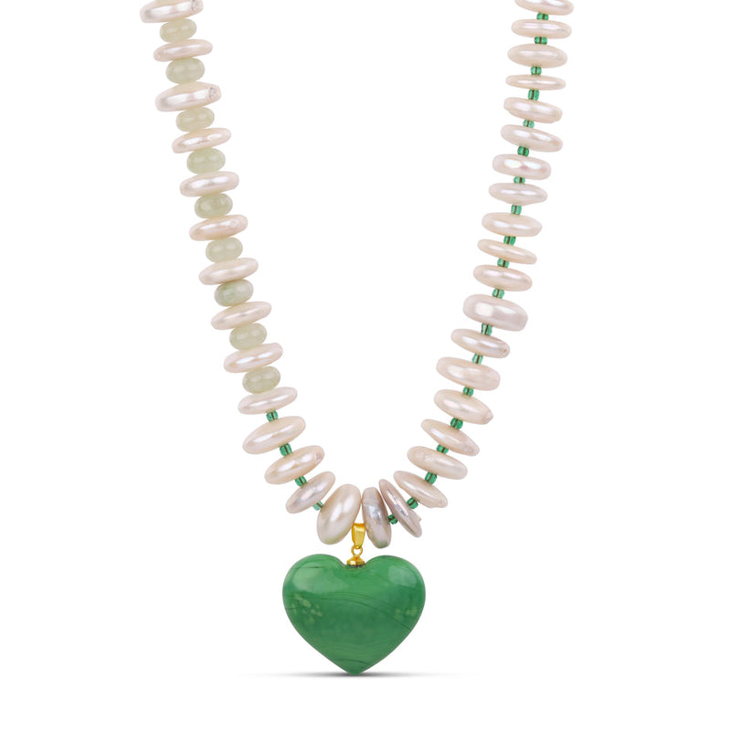 Hannah B. Green Heart Necklace