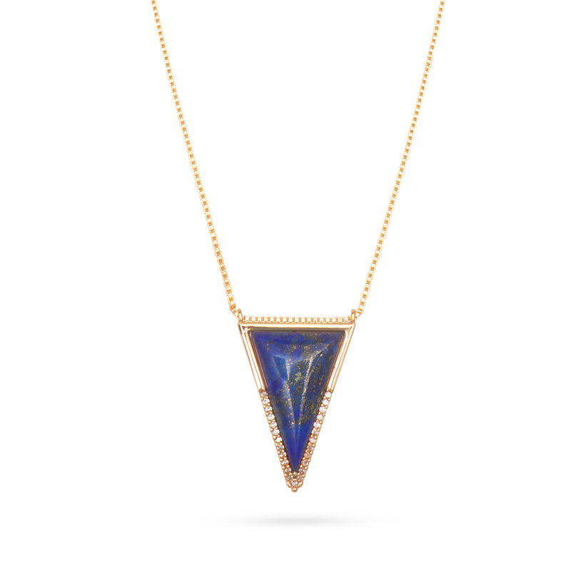 Talis Chain Triangle Lapis Necklace