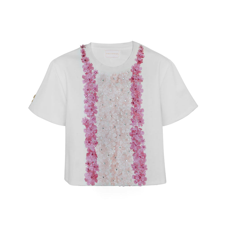 Pamela Stevenson Floral Cropped T-Shirt