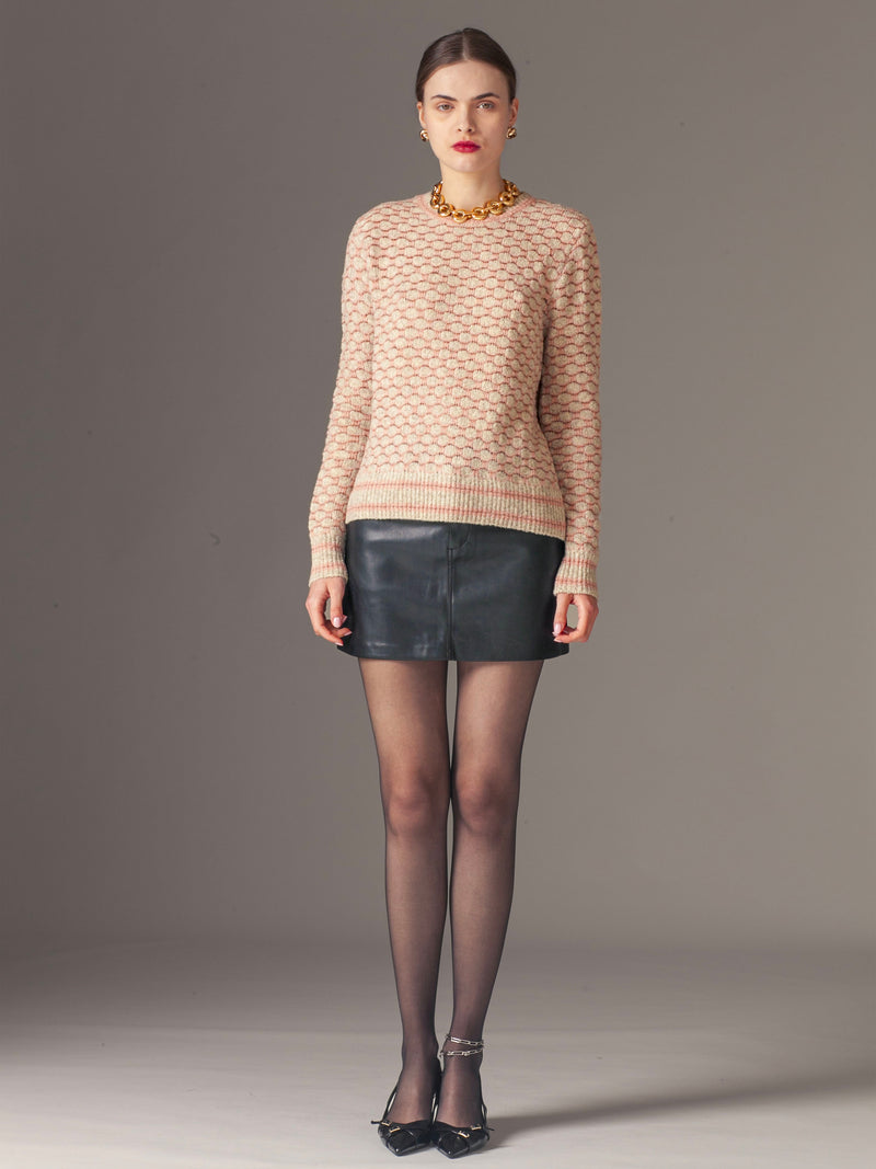 Happy Sheep Pink Cream Sweater