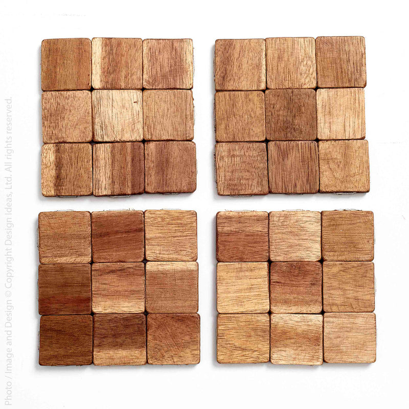 BREMEN™ WOOD COASTERS (SET OF 4)