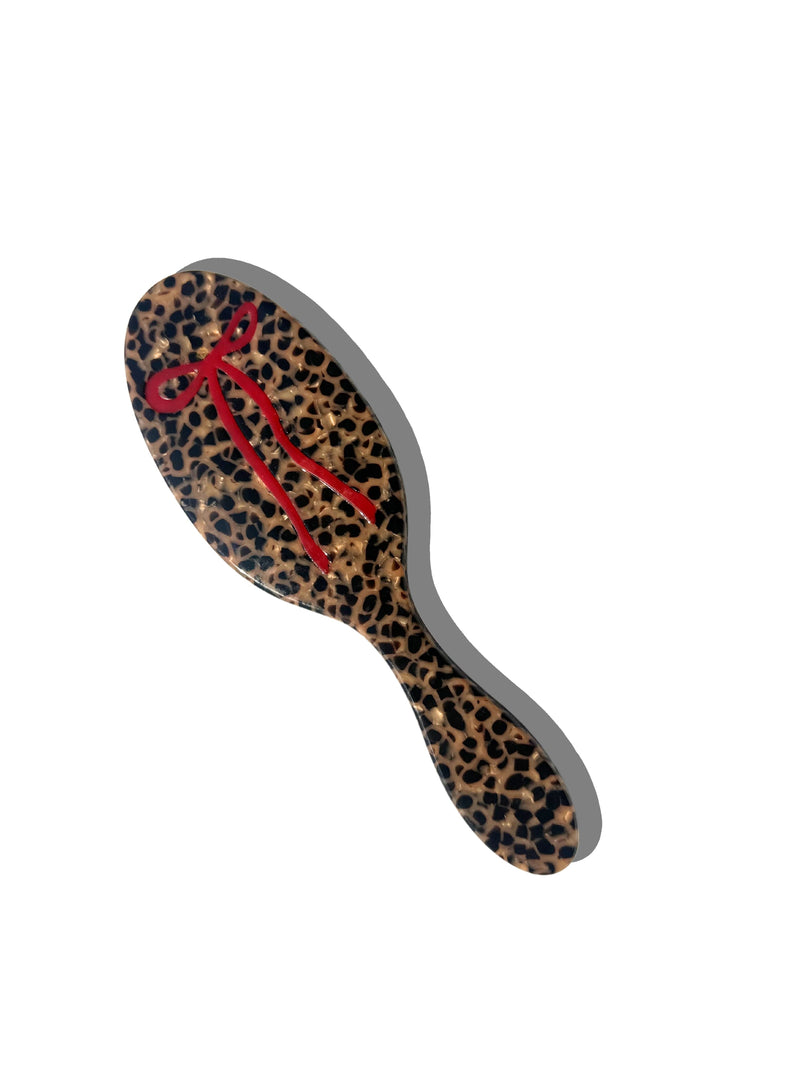 Solar Eclipse Leopard Bow Hair Brush