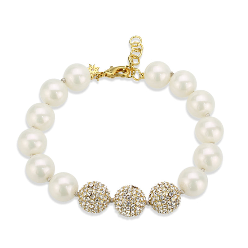 Covet Gold Color Wheel Pearl Bracelet