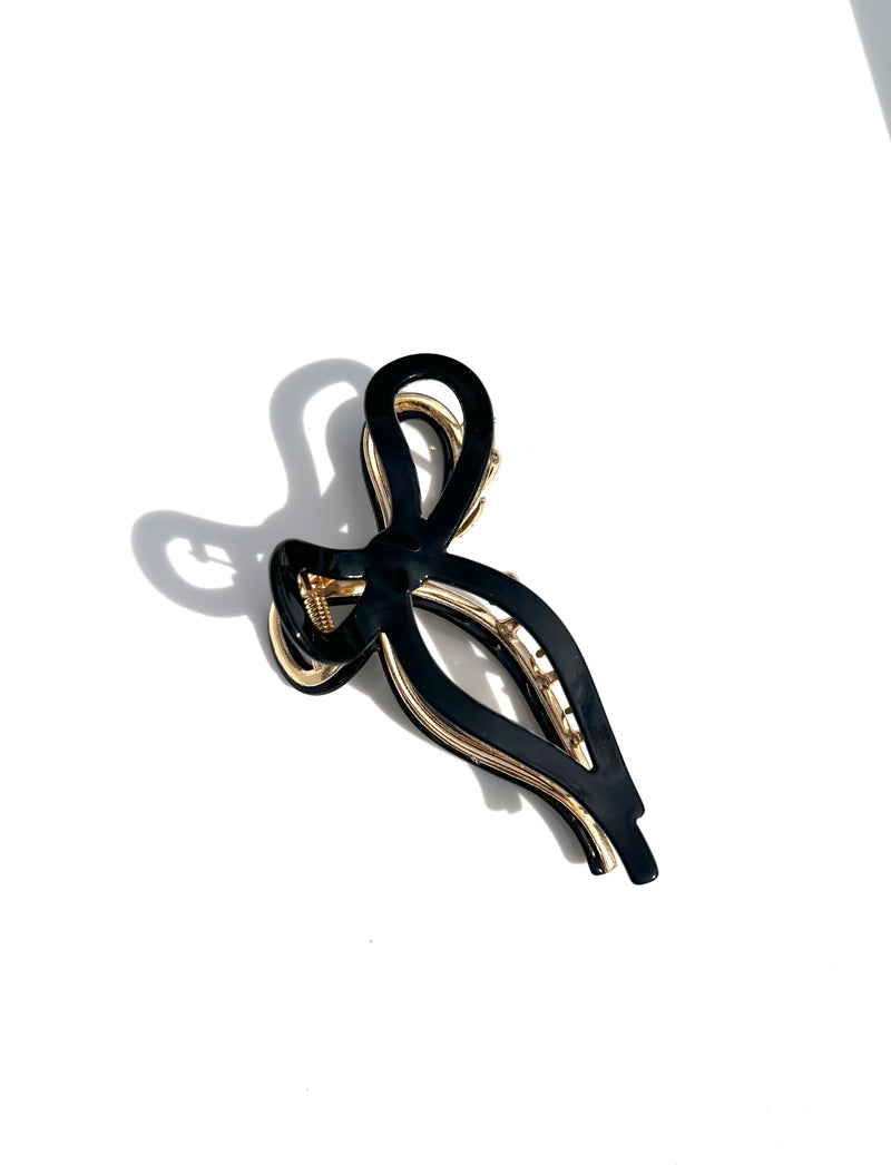 Solar Eclipse Black Bow Claw Clips