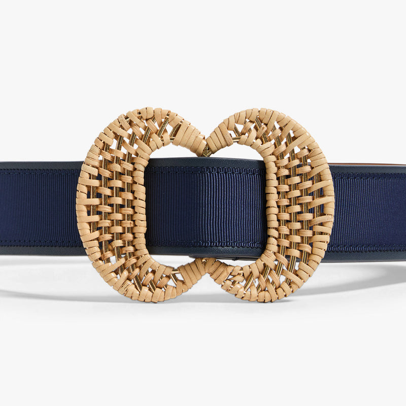 Pamela Munson Navy Buckle Up Belt