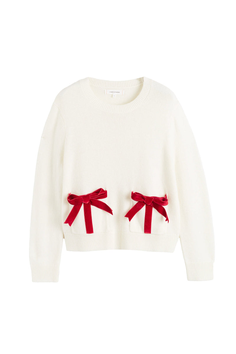 Chinti & Parker Velvet Bow Sweater