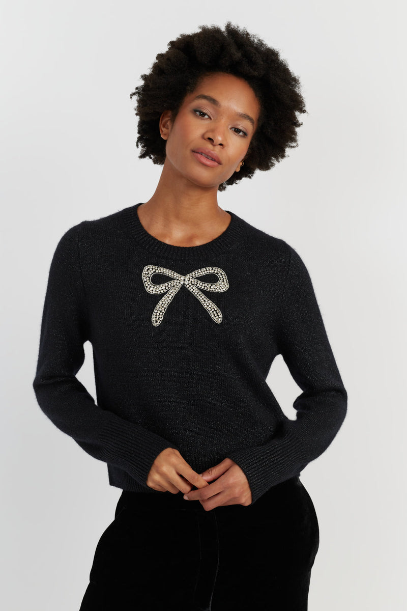 Chinti & Parker Embellished Bow Sweater