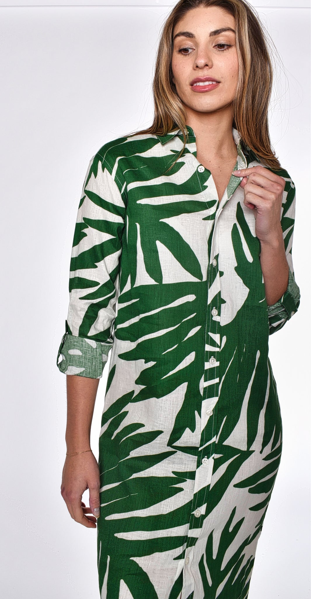 Emily Phillips Green Leaf Girlfriend Dress Green / L Emily Phillips Green Leaf Girlfriend Dress Green / L
