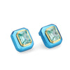 Covet Chromatic Color Asscher Stone Earrings