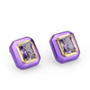 Covet Chromatic Color Asscher Stone Earrings