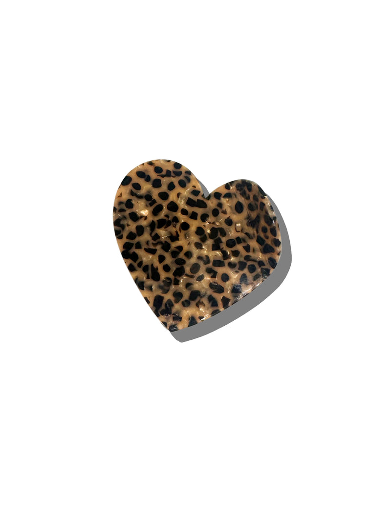 Solar Eclipse Leopard Heart Claw Clip