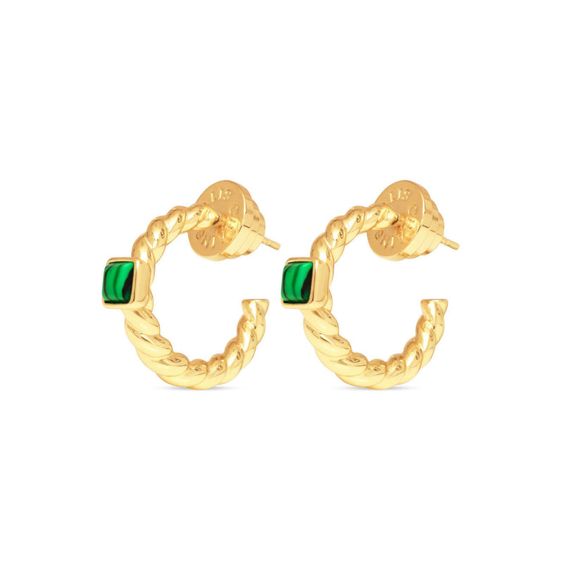 Talis Chains Malachite Everyday Twist Hoops