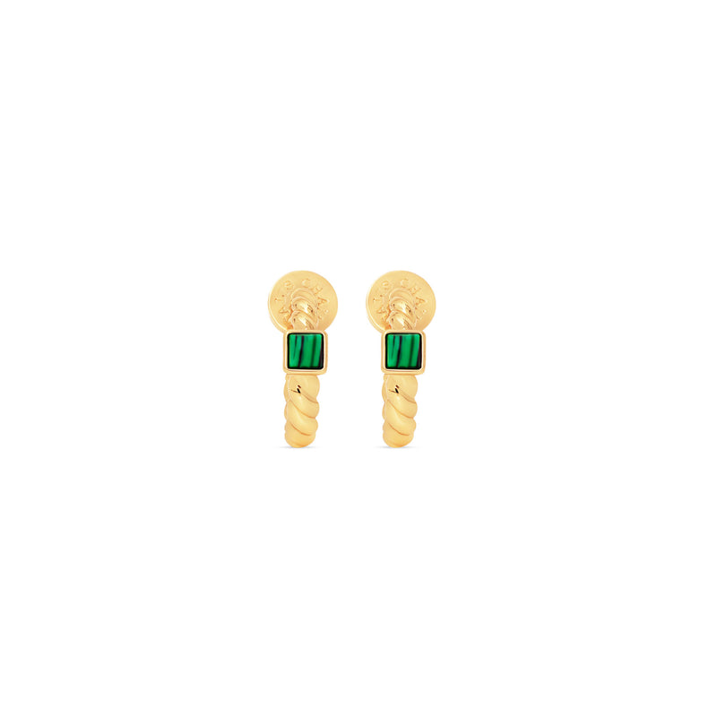 Talis Chains Malachite Everyday Twist Hoops