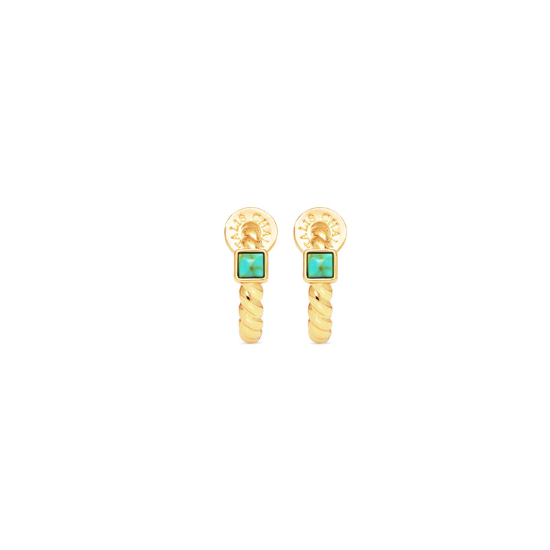 Talis Chains Turquoise Everyday Twist Hoops