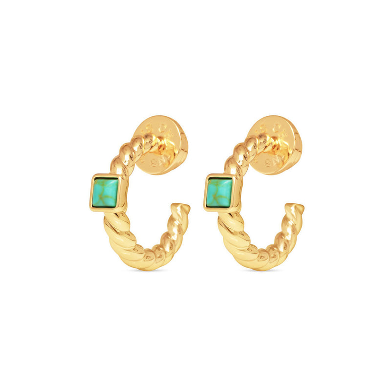 Talis Chains Turquoise Everyday Twist Hoops