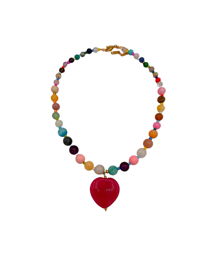 Hannah B. Multi Beaded Heart Necklace