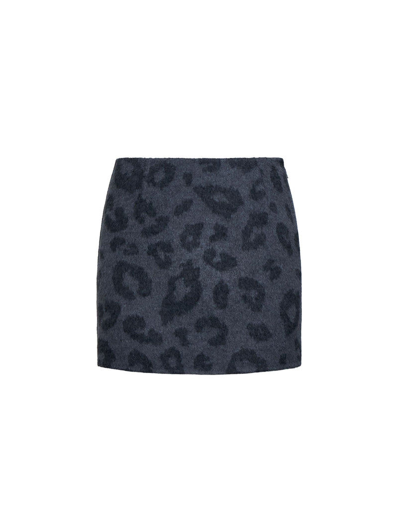Silvian Heach Gray Leopard Skirt