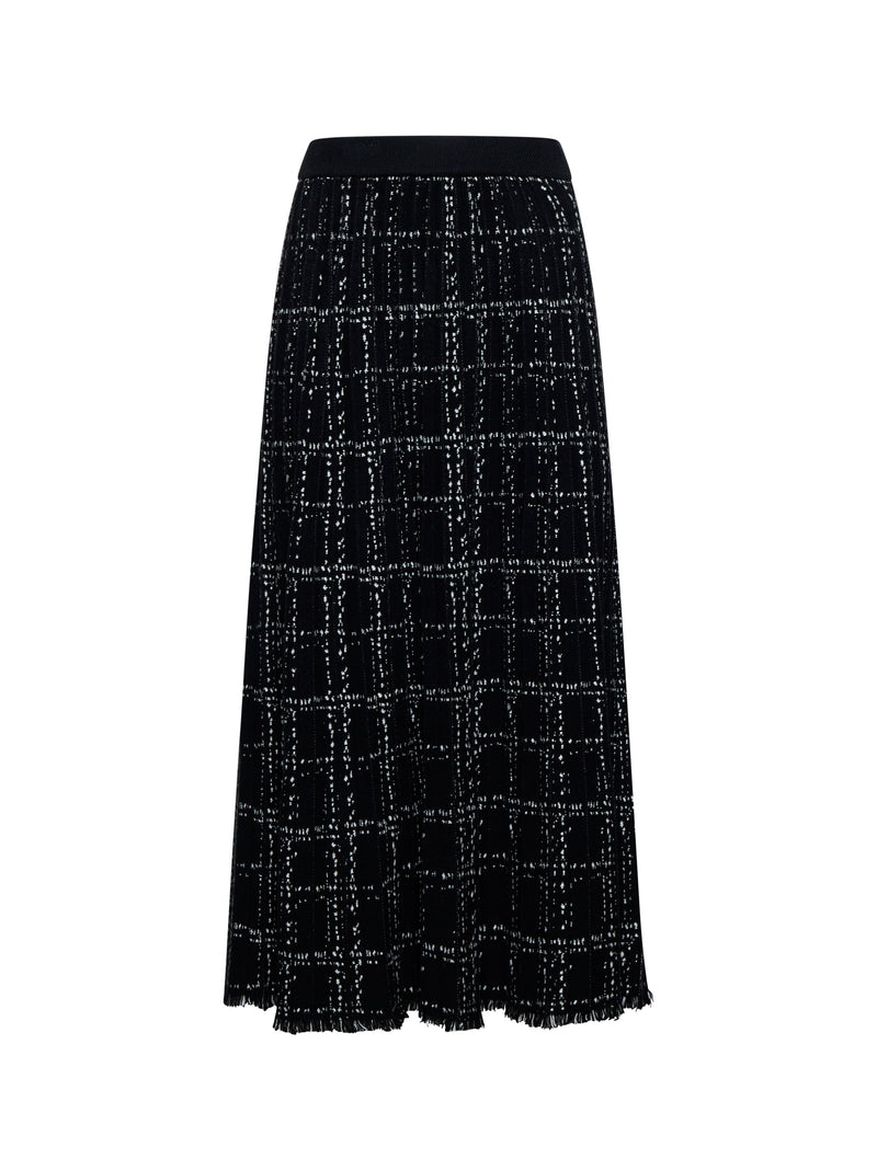 Silvian Heach Black and White Check Skirt
