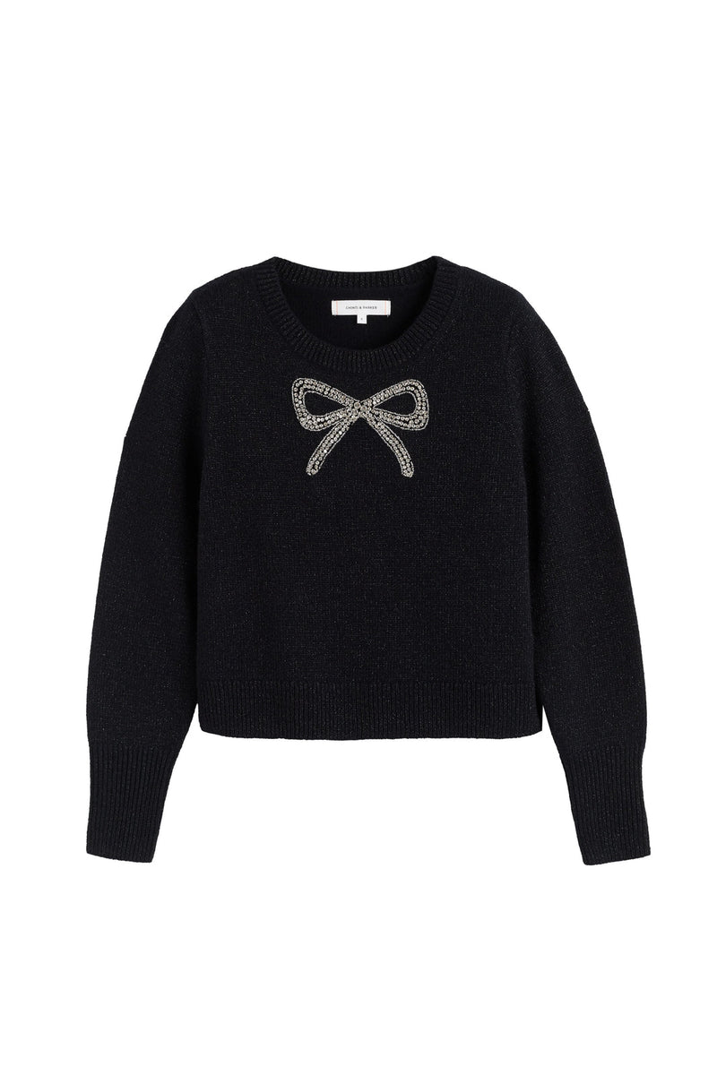 Chinti & Parker Embellished Bow Sweater