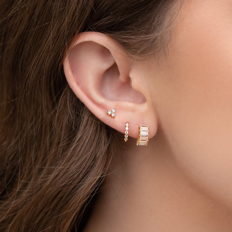 Girls Crew Bling Baguette Earrings