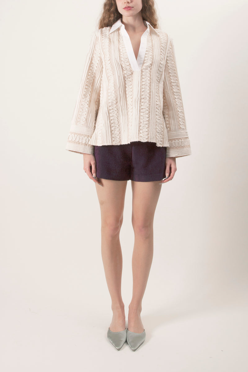 Maude Club Striped Embroidered Shirt