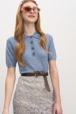 Maude Club Half Button Polo Top