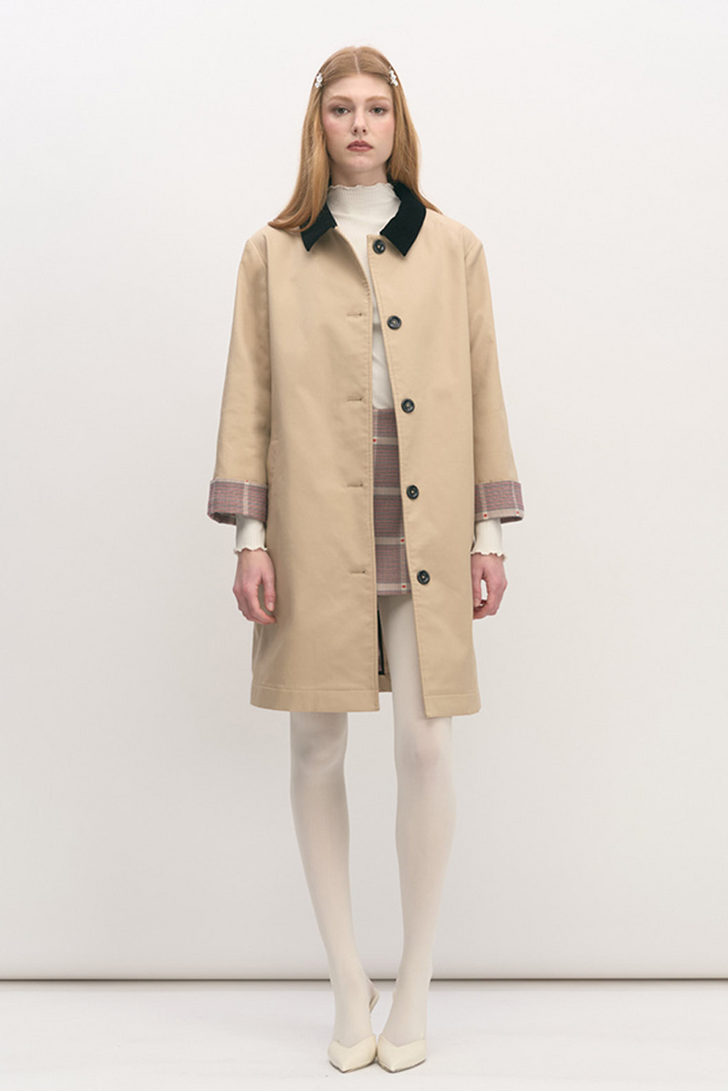 Maude Club Trench Plaid Coat