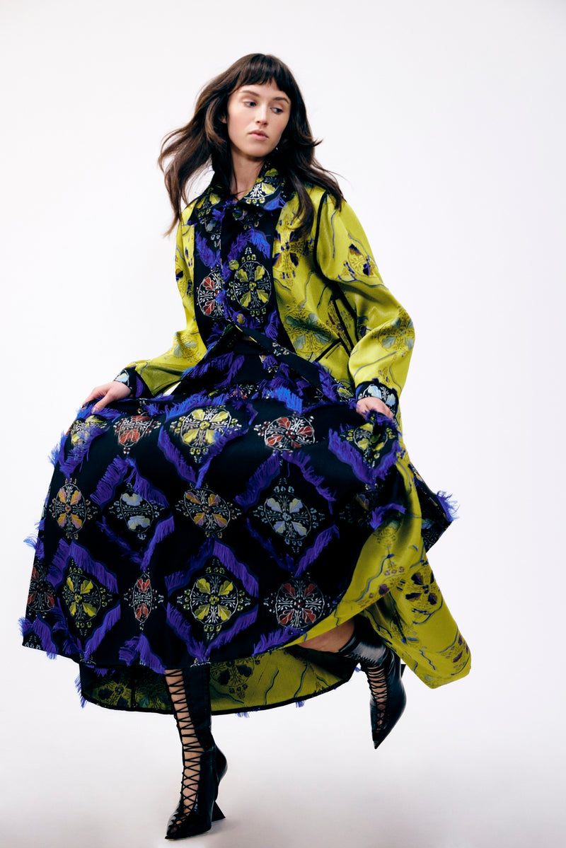 Mehtap Elaidi Patchwork Brocade Skirt