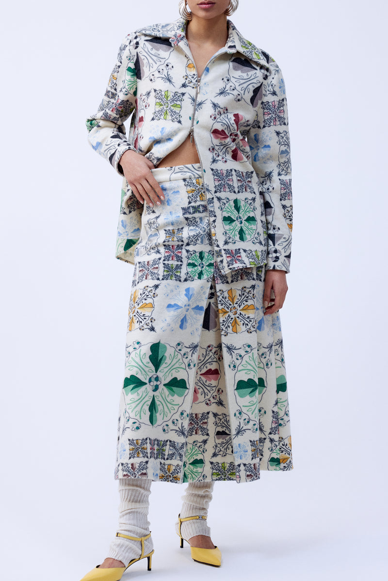 Mehtap Elaidi Printed Patchwork Skirt