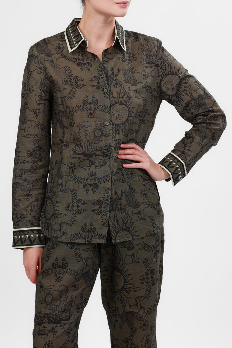 Las Surenas Green Italian Coast Shirt