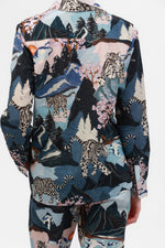Las Surenas Blue Snow Leopard Shirt