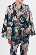Las Surenas Blue Snow Leopard Blazer