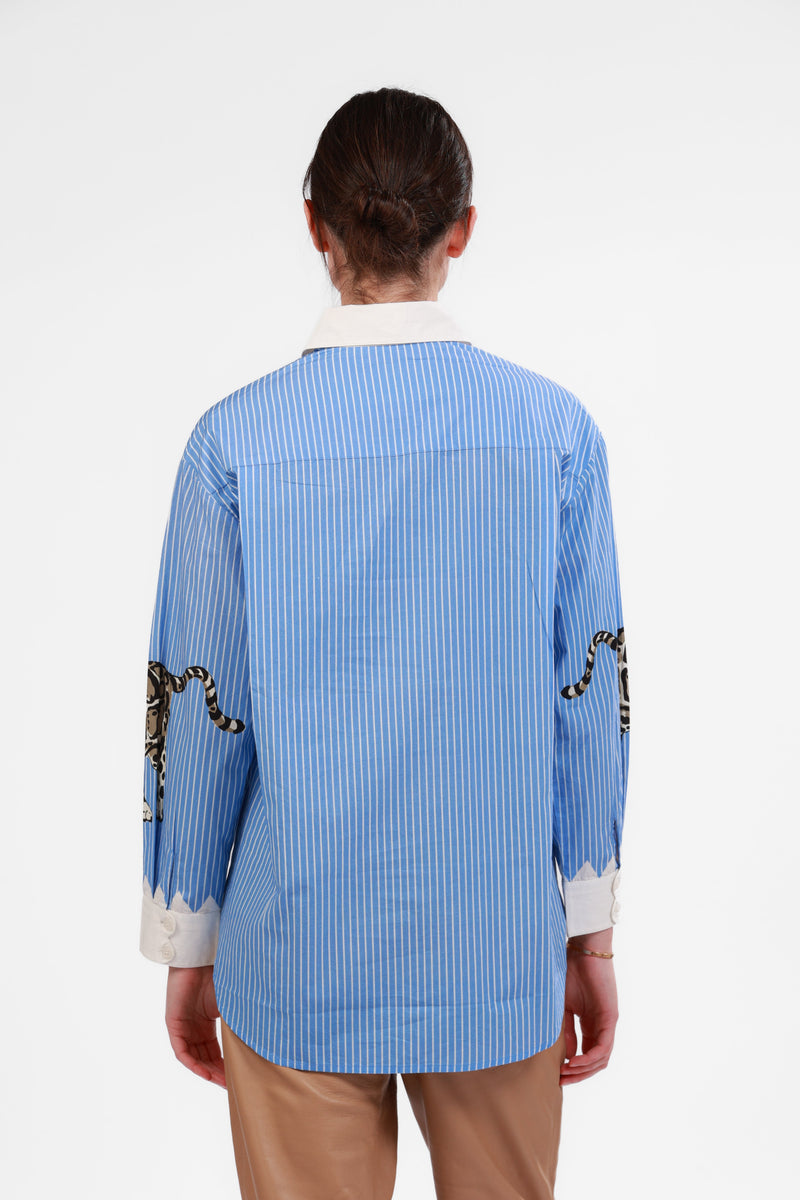 Las Surenas Poplin Snow Leopard Shirt