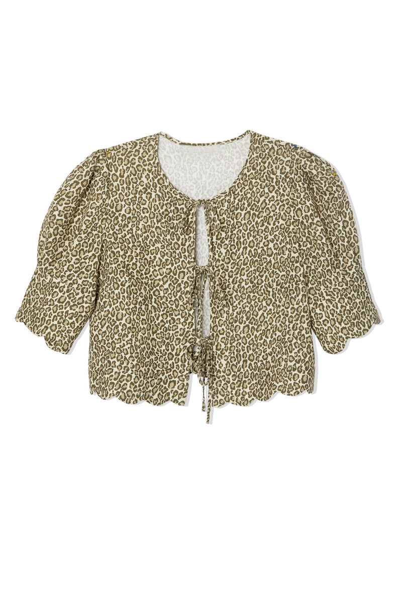 Sister Leopard Scalloped Blouse