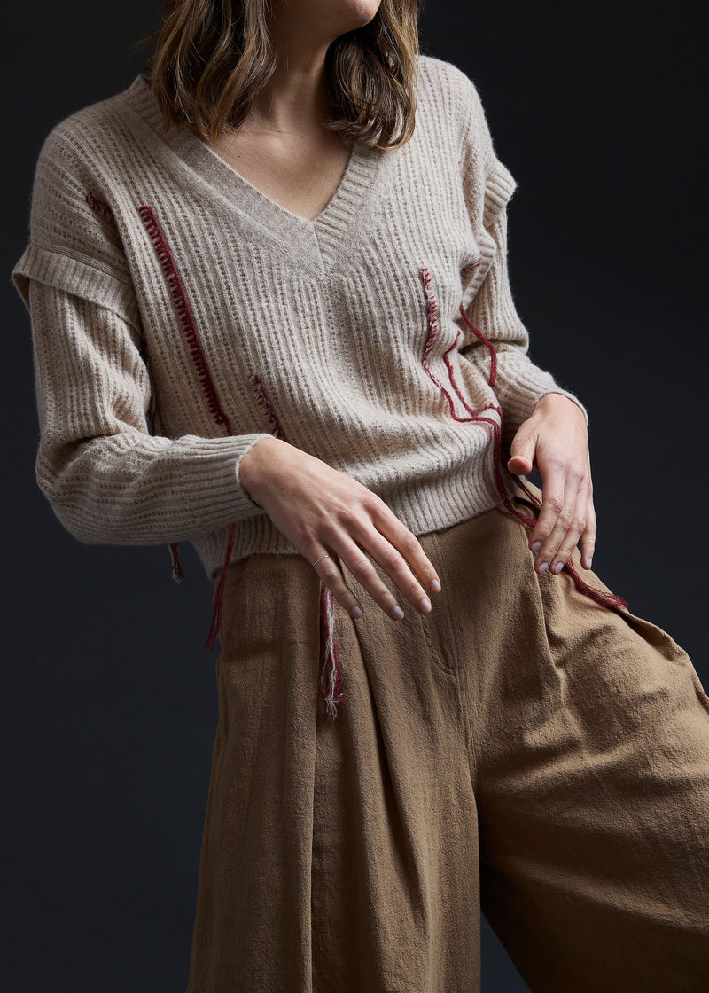 PURPLEMAROON Fringe Sweater