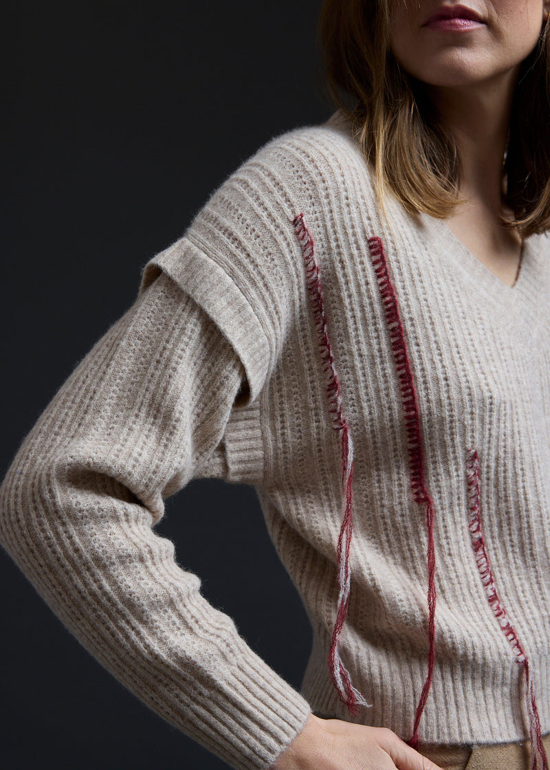 PURPLEMAROON Fringe Sweater