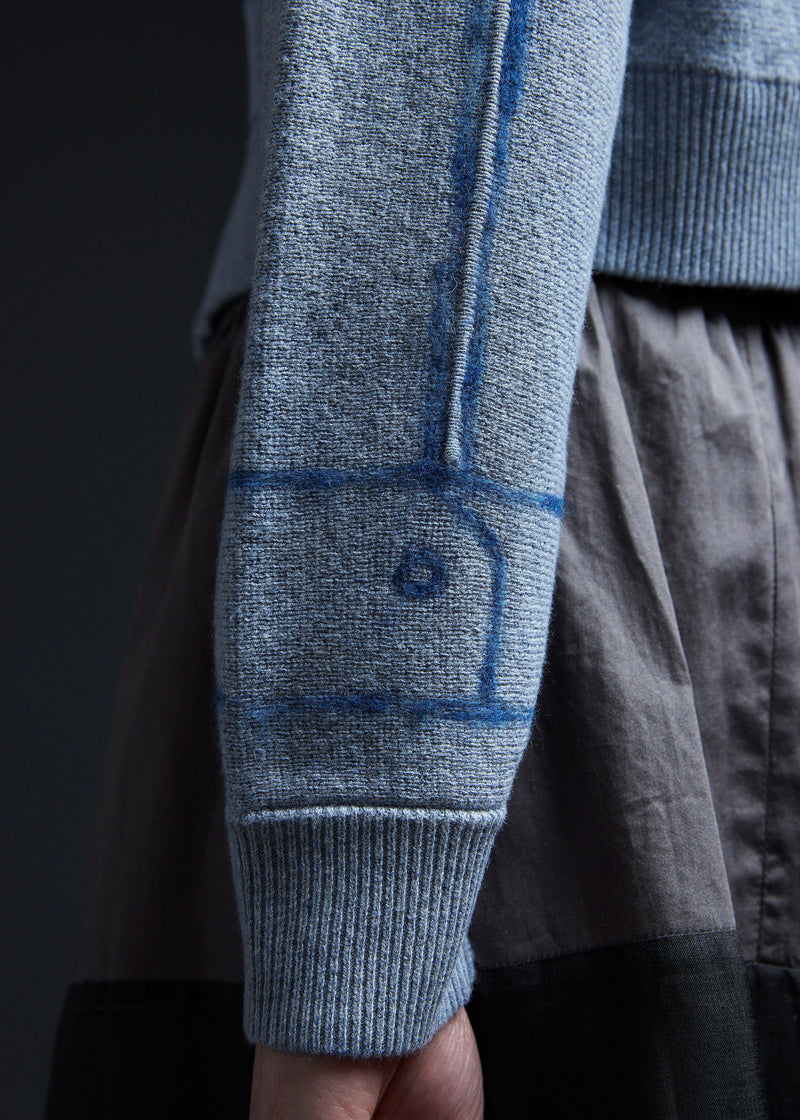 PURPLEMAROON Jeans Embroidered Cardigan