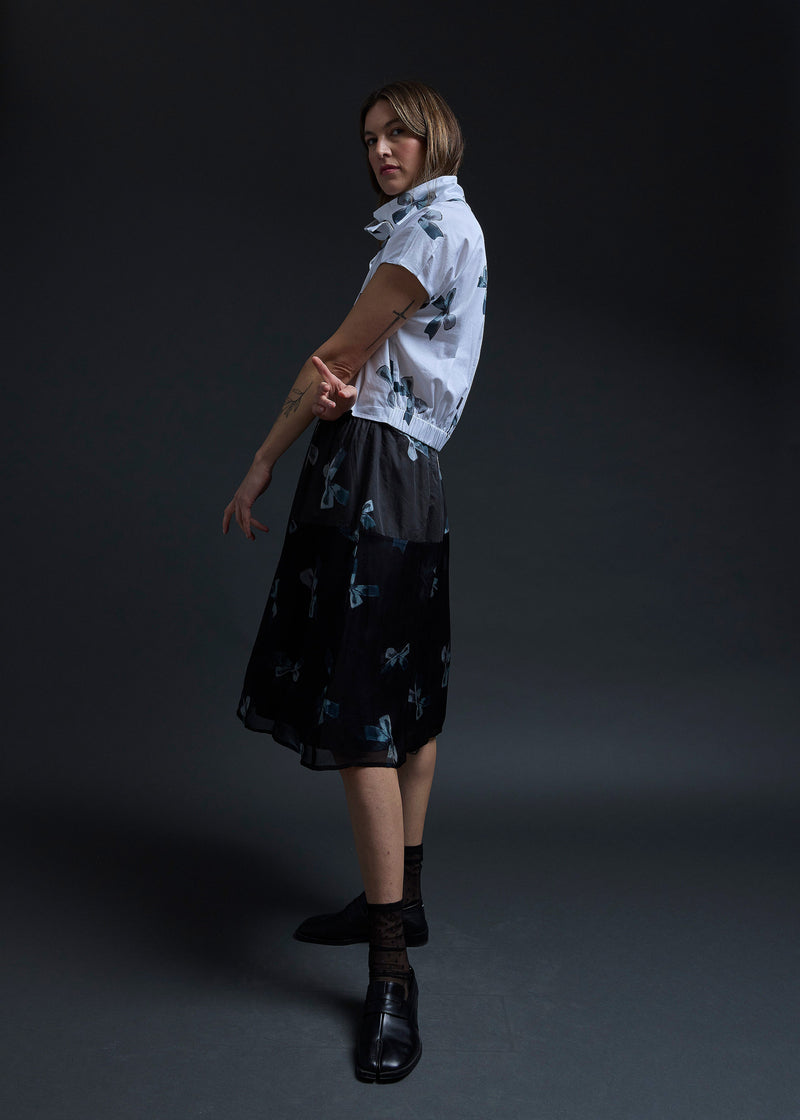 PURPLEMAROON Funnel Bow Blouse