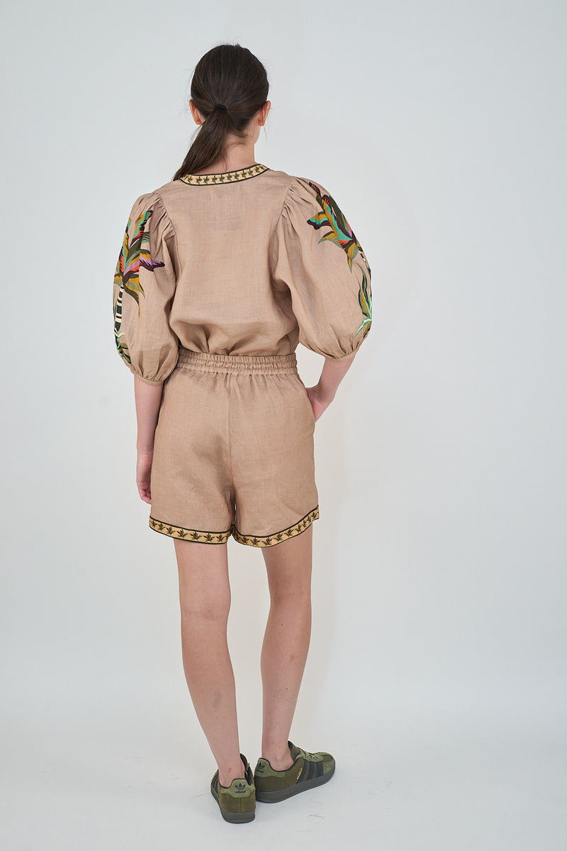 Las Sureñas Bali Tiger Rose Balloon Shirt