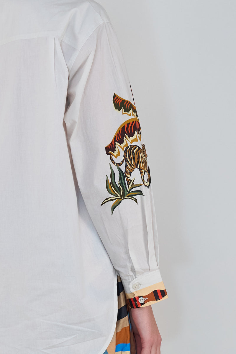Las Sureñas White Bali Tiger Shirt