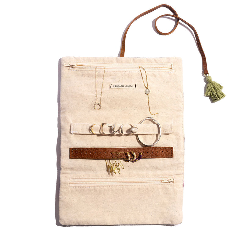 Mercado Global Lilia Autumn Bouquet Jewelry Roll