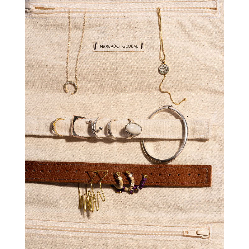 Mercado Global Lilia Autumn Bouquet Jewelry Roll