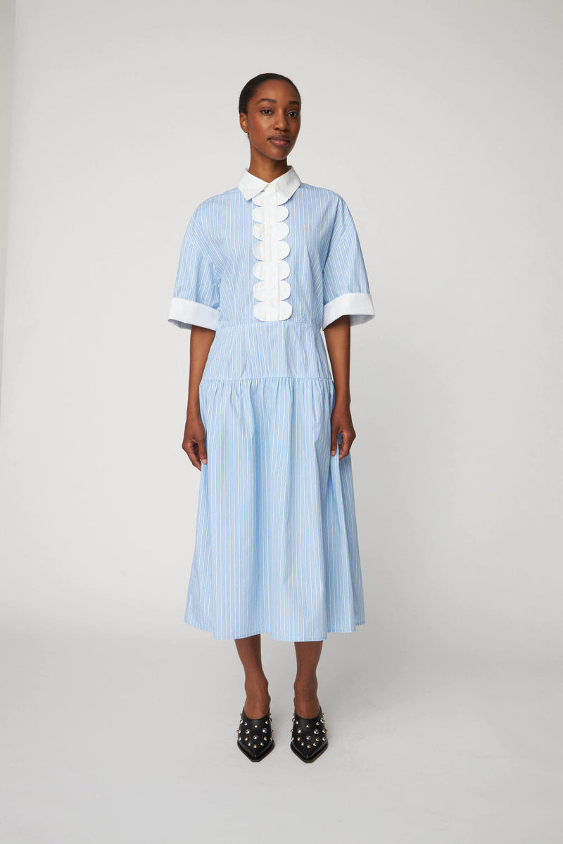 STELLA NOVA Scallop Striped Dress