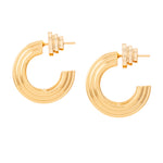 Talis Chains Flat Ridge Hoop Earrings