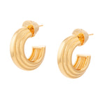 Talis Chains Flat Ridge Hoop Earrings