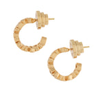 Talis Chains CZ Deconstructed Huggie Earrings